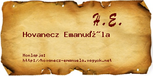 Hovanecz Emanuéla névjegykártya